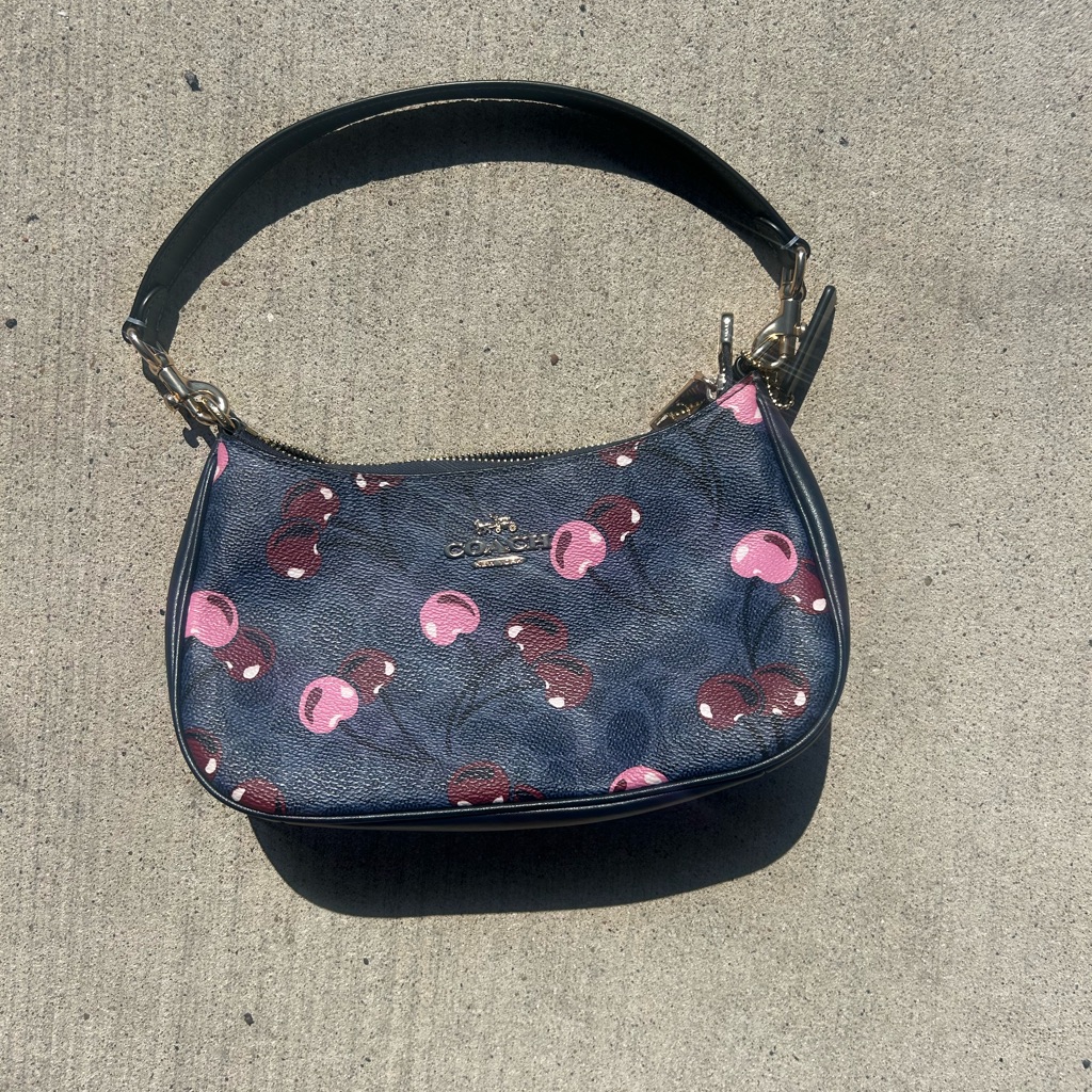 Coach Dark Blue And Pink Shoulder Bag